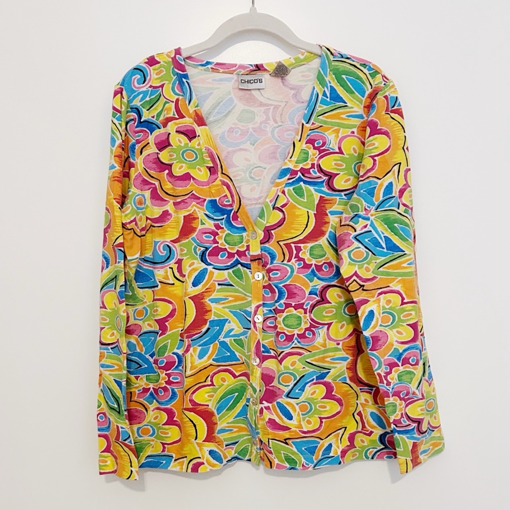 Chico’s Floral Print Summer Cardigan